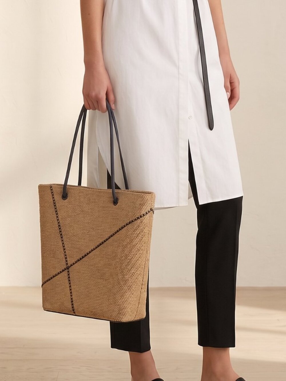 Material Things Janet C Handmade Jute Tote Satchel Bag